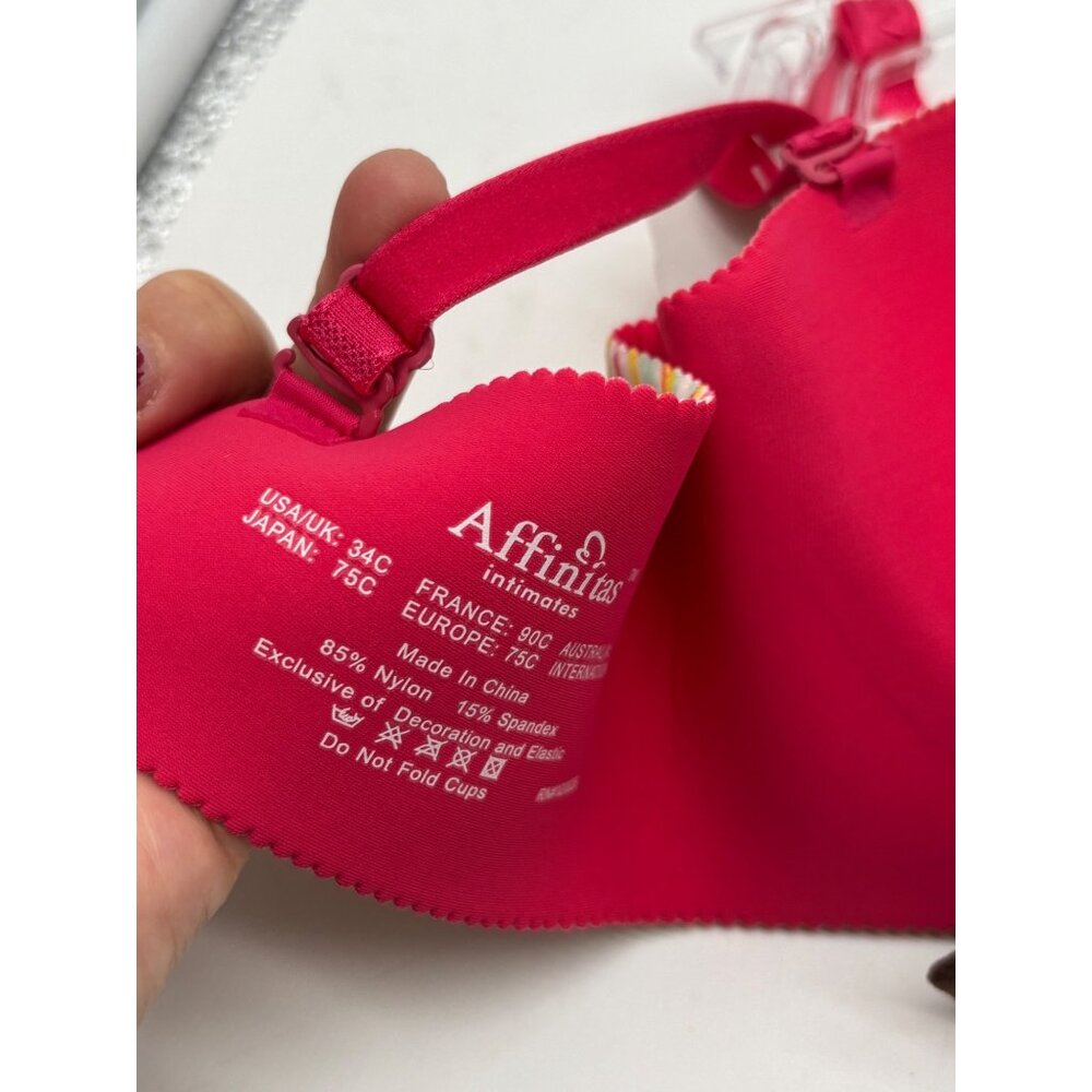 Affinitas Intimates Set of 2 Removable Straps Push-up bras, 34C, striped/brown - Picture 9 of 16